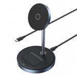 Statie de incarcare 2 in 1 UGREEN 90668, Compatibil MagSafe, Wireless Charging, 7.5W, USB-C, Albastru 2 - lerato.ro