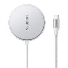Incarcator wireless  Ugreen W703 cu MagSafe, 15W, 3A, Cablu USB-C 1.5m, Alb