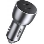 Incarcator auto Ugreen CD213, 2x USB-C, 36W, 3A, Gri 2 - lerato.ro
