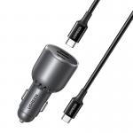 Incarcator auto Ugreen EC705, 2x USB-C, 1x USB-A, 130W, 5A, Cablu USB-C de 1m inclus, Negru 3 - lerato.ro
