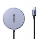 Incarcator wireless  Ugreen W703 cu MagSafe, 15W, 3A, Cablu USB-C 1.5m, Albastru 2 - lerato.ro
