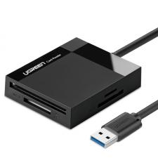 Card reader, Cititor de carduri UGREEN CR125, USB-A, 5 Gbps, 2TB, Spatiu de stocare 4 carduri de memorie, compatibil cu CF/TF/SD/MS, Negru, lerato.ro