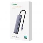 Adaptor Hub 7-in-1 UGREEN CM475, USB-C la 1x USB-C, 2x USB-A, 1x RJ45, 1x HDMI, 1x SD, 1x TF, 4K / 30Hz, 5Gbps, 100W, Gri 3 - lerato.ro