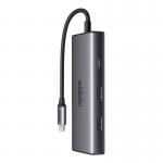 Adaptor Hub 6-in-1 UGREEN CM498, USB-C la 2x USB-C, 2x USB-A, 2x HDMI, 8K / 30Hz, 4K / 60Hz, 5Gbps, 100W, Gri 2 - lerato.ro