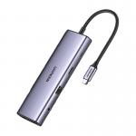 Adaptor Hub 10-in-1 UGREEN CM498, USB-C la 1x USB-C, 3x USB-A, 1x HDMI, 1x VGA, 1x RJ45, 1x SD, 1x TF, 1x AUX 3.5mm, 4K / 30Hz, 5Gbps, 100W, Gri 4 - lerato.ro