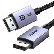 Cablu video UGREEN DP118, DisplayPort tata la DisplayPort tata, 16K, 30Hz, 80Gbps, 2m, Negru