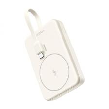 Baterie externa magnetica UGREEN PB760, 10000 mAh, PD 20W, Incarcare Wireless 15W, USB-C, Cablu USB-C incorporat,  Bej