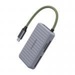 Cititor de carduri UGREEN CM868, 170 Mbps, USB-C, Spatiu de stocare 3 carduri de memorie, 2x SD, 1x TF, Gri 2 - lerato.ro