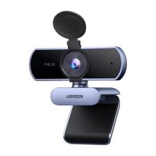 Accesorii smart pentru birou, Camera Web Ugreen CM717, 2K Ultra HD, Rotire 360 grade, Microfon integrat, Ideala pentru birou, USB-A, Silver, lerato.ro