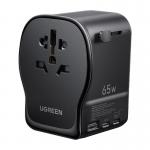 Adaptor retea Ugreen S550, 2x USB-C, 1x USB-A, 65W, Compatibil cu prize EU/UK/US, Negru 2 - lerato.ro