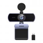 Camera Web Ugreen CM831, 4K Ultra HD / 30 FPS, Rotire 360 grade, Microfon integrat, Ideala pentru birou, USB-A, Silver 3 - lerato.ro