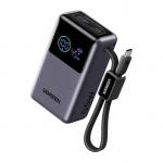 Baterie externa portabila UGREEN PB727, 55W, 10000 mAh, 1x USB-C, 1x USB-A, 1x Cablu USB-C integrat, Gri 2 - lerato.ro