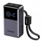 Baterie externa portabila UGREEN PB727, 55W, 10000 mAh, 1x USB-C, 1x USB-A, 1x Cablu USB-C integrat, Gri 3 - lerato.ro