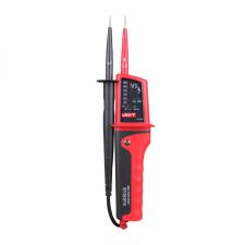 Tester de tensiune si continuitate UNI-T UT15B, Detectare tensiune AC/DC, Detectare polaritate, Semnal sonor, Indicator LED, Lanterna, IP65, Rosu