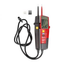 Tester de tensiune si continuitate UNI-T UT18D, Detectare tensiune AC/DC, Detectare polaritate, Semnal sonor, Indicator LED, Lanterna, Afisaj LCD, IP65, Gri