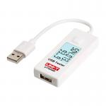 Tester USB Uni-T UT658B, USB-A, Afisaj LCD, Masurare Tensiune / Interval / Rezolutie / Precizie curent, Alb 3 - lerato.ro
