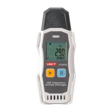 Termohigrometru digital Uni-T UT330TH, Afisaj LCD, Baterie CR2032, Interval reglabil, Inregistrare automata, Oprire automata, Alb