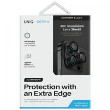 Protectie camera foto UNIQ Optix Aluminium Camera Lens Protector compatibile cu iPhone 15 Pro, Negru