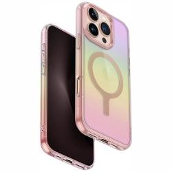 Carcasa Uniq Iridescia, Magclick Charging, compatibila cu iPhone 16 Pro, Roz