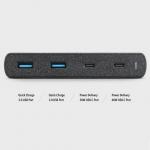 HUB Uniq Surge LITHOS Collective 90W 2xUSB-A QC 3.0 / 2xUSB-C PD 3.0 - negru 3 - lerato.ro