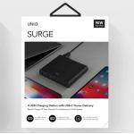 HUB Uniq Surge LITHOS Collective 90W 2xUSB-A QC 3.0 / 2xUSB-C PD 3.0 - negru 7 - lerato.ro