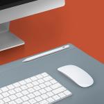 Mousepad Uniq Hagen, Piele vegana, 3 organizatoare magnetice pentru cabluri, 67x35cm, Galben / Gri 5 - lerato.ro