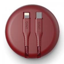 Cabluri de date si incarcare, Cablu pentru incarcare si transfer de date MFi Uniq Halo, USB-C la Lightning, 18W, 3A, 1.2m, Rosu, lerato.ro