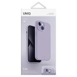 Carcasa UNIQ Lino compatibila cu iPhone 13 / 14 / 15, Mov 8 - lerato.ro