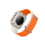Curea Uniq Revix Evo compatibila cu Apple Watch 42/44/45/49mm, Portocaliu/Alb 4 - lerato.ro