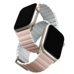 Curea UNIQ Revix Premium compatibila cu Apple Watch 49/46/45/44/42/41/40 mm, Roz/Alb 2 - lerato.ro