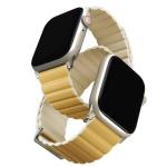 Curea UNIQ Revix Premium compatibila cu Apple Watch 49/46/45/44/42/41/40 mm, Galben/Bej 2 - lerato.ro
