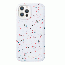 Carcasa UNIQ Coehl Terrazzo compatibila cu iPhone 12 / 12 Pro, Alb