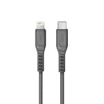 Cablu pentru incarcare si transfer de date UNIQ MFI Flex, USB-C la Lightning, 18W, 1.2m, Gri 2 - lerato.ro