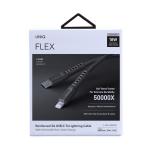 Cablu pentru incarcare si transfer de date UNIQ MFI Flex, USB-C la Lightning, 18W, 1.2m, Gri 5 - lerato.ro