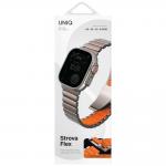 Curea UNIQ Strova Flex compatibila cu Apple Watch 44/45/46/49mm, Silver / Portocaliu 3 - lerato.ro