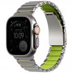 Curea UNIQ Strova Flex compatibila cu Apple Watch 44/45/46/49mm, Silver / Lime 2 - lerato.ro