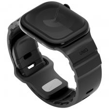 Accesorii Apple Watch 11 42 mm, Curea din silicon Uniq Alton compatibila cu Apple Watch 42/41/40 mm, Negru, lerato.ro
