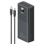 Baterie externa portabila USAMS PB68, 30000 mAh, 65W, 3A, 2xUSB-A, 1xUSB-C, Afisaj LED, Cablu USB-C 1m inclus, Negru 2 - lerato.ro