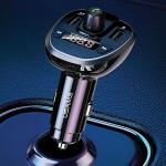 Transmitator auto FM multifunctional tip T USAMS C21, 15W, MP3, 1x USB-A, 1x USB-B, 1x Card TF, Bluetooth 5.0, Wireless, Negru 3 - lerato.ro