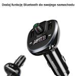 Transmitator auto FM multifunctional tip T USAMS C21, 15W, MP3, 1x USB-A, 1x USB-B, 1x Card TF, Bluetooth 5.0, Wireless, Negru 5 - lerato.ro