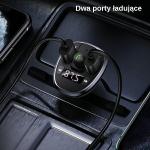 Transmitator auto FM multifunctional tip T USAMS C21, 15W, MP3, 1x USB-A, 1x USB-B, 1x Card TF, Bluetooth 5.0, Wireless, Negru 6 - lerato.ro