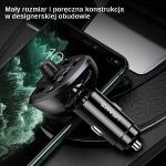 Transmitator auto FM multifunctional tip T USAMS C21, 15W, MP3, 1x USB-A, 1x USB-B, 1x Card TF, Bluetooth 5.0, Wireless, Negru 7 - lerato.ro