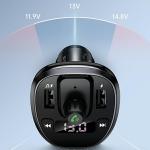 Transmitator auto FM multifunctional tip T USAMS C21, 15W, MP3, 1x USB-A, 1x USB-B, 1x Card TF, Bluetooth 5.0, Wireless, Negru 11 - lerato.ro