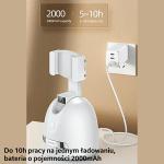 Suport telefon USAMS US-ZB239, Smart Face Tracking, 2000mAh, Autonomie 10h, MicroUSB, Alb 10 - lerato.ro