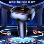 Transmitator auto FM multifunctional tip T USAMS C25, 15W, MP3, WMA, WAN 1x USB-A, 1x USB-B, 1xUSB-C, Bluetooth 5.0, Wireless, Negru 3 - lerato.ro