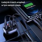 Transmitator auto FM multifunctional tip T USAMS C25, 15W, MP3, WMA, WAN 1x USB-A, 1x USB-B, 1xUSB-C, Bluetooth 5.0, Wireless, Negru 4 - lerato.ro