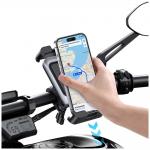 Suport universal bicicleta USAMS ZJ082, Rotire 360 grade, Compatibilitate 4.7–7.2 inch, Negru 8 - lerato.ro