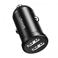 Accesorii auto, Incarcator auto USAMS US-CC114, 2xUSB-A, 2.4A, ABS, Negru, lerato.ro