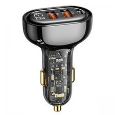 Accesorii auto, Incarcator auto USAMS CC158, 2x USB, 1x USB-C, 65W, 3A, Negru, lerato.ro