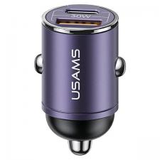 Accesorii auto, Incarcator auto USAMS US-CC206, 1x USB, 1x USB-C, 30W, 3A, Mov, lerato.ro